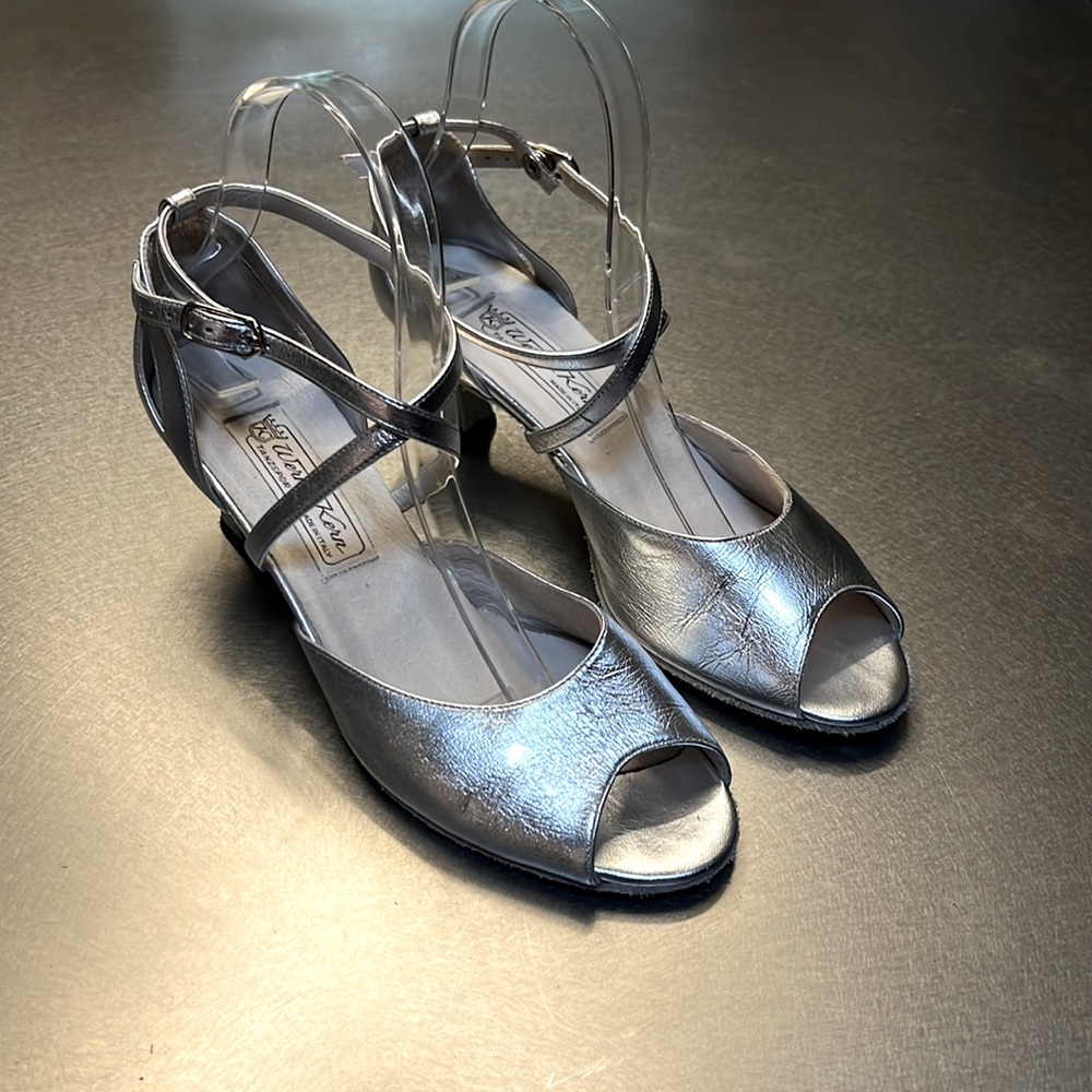 WERNER KERN "TIZIANA" Ballroom Dance Shoe, Chevro Silber, Size UK 5.5 NNN